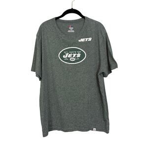 New York Jets Majestic NFL T-Shirt Mens Large Green Crew Neck Short Sleeve Logo